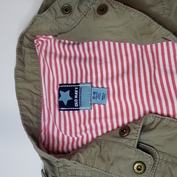 5/$30 OLD NAVY khakhi lined Snap Button Cargo Jacket - Picture 3 of 6